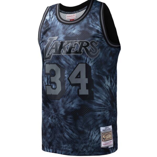 Shaquille O'Neal Los Angeles Lakers Mitchell & Ness Hardwood Classics 1996/97 Tie-Dye Swingman Jersey - Black - Image 3