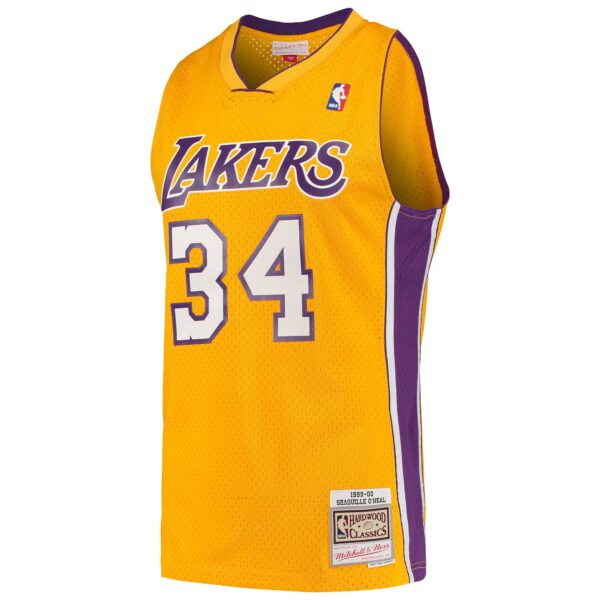 Shaquille O'Neal Los Angeles Lakers Mitchell & Ness Hardwood Classics Swingman Jersey - Gold - Image 3