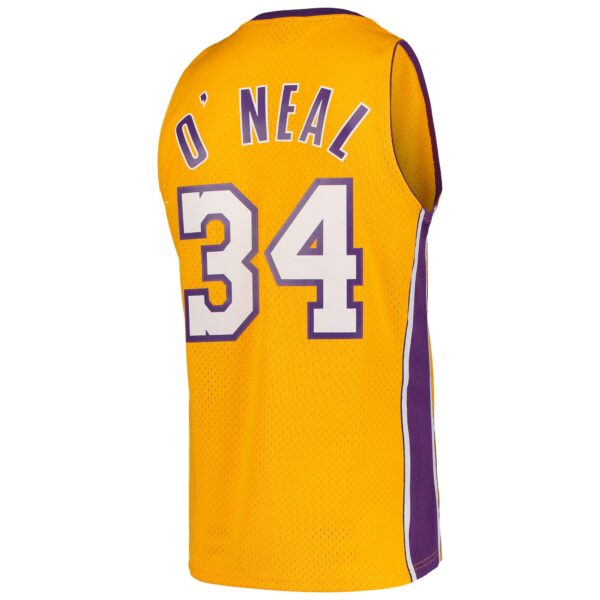 Shaquille O'Neal Los Angeles Lakers Mitchell & Ness Hardwood Classics Swingman Jersey - Gold - Image 4