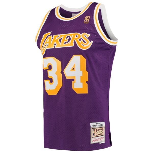 Shaquille O'Neal Los Angeles Lakers Mitchell & Ness Hardwood Classics Swingman Jersey - Purple - Image 3