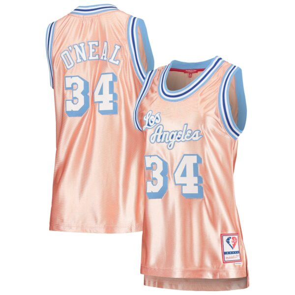 Shaquille O'Neal Los Angeles Lakers Mitchell & Ness Women's 75th Anniversary Rose Gold 1996 Swingman Jersey - Pink - Image 2