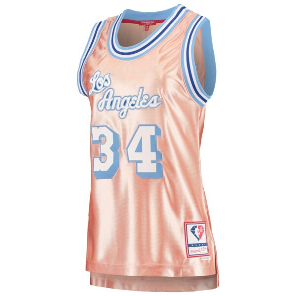 Shaquille O'Neal Los Angeles Lakers Mitchell & Ness Women's 75th Anniversary Rose Gold 1996 Swingman Jersey - Pink - Image 3
