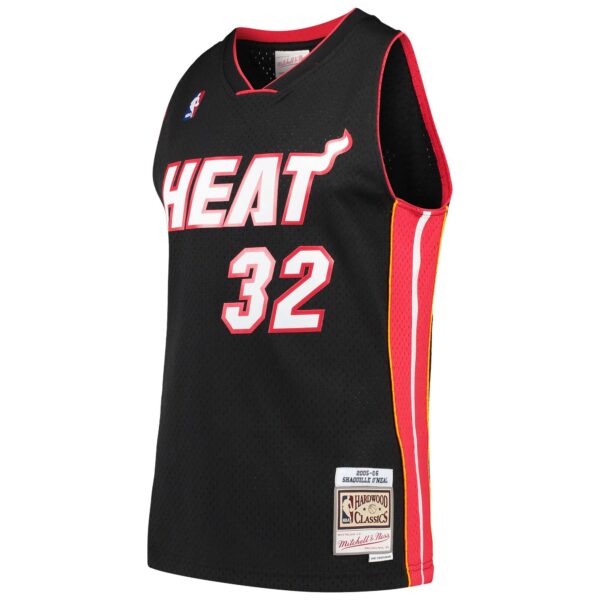 Shaquille O'Neal Miami Heat Mitchell & Ness Hardwood Classics Swingman Jersey - Black - Image 3