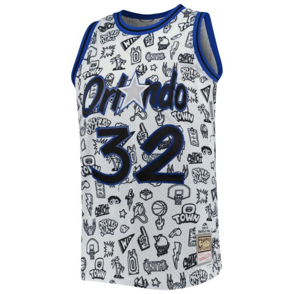 Shaquille O'Neal Orlando Magic Mitchell & Ness 1994/95 Hardwood Classics Doodle Swingman Jersey - White - Image 3