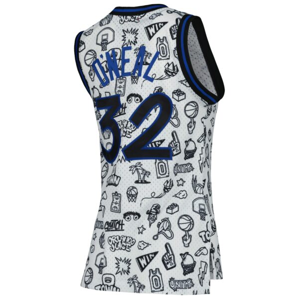 Shaquille O'Neal Orlando Magic Mitchell & Ness Women's 1994 Doodle Swingman Jersey - White - Image 4