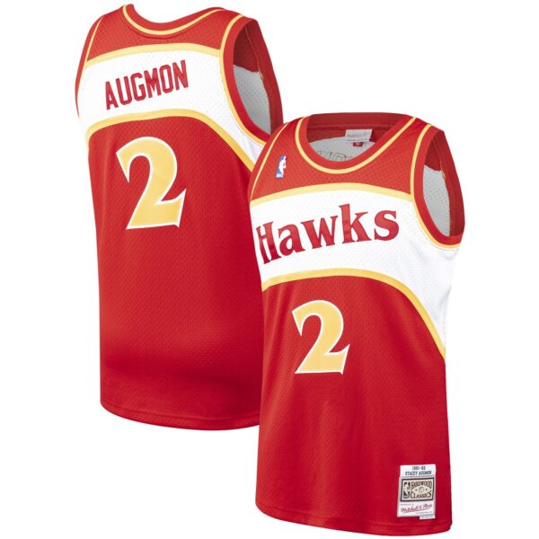 Stacey Augmon Atlanta Hawks Mitchell & Ness 1991/92 Hardwood Classics Swingman Jersey - Red - Image 2