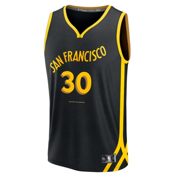Stephen Curry Golden State Warriors Fanatics Fast Break Jersey - Black - City Edition - Image 3