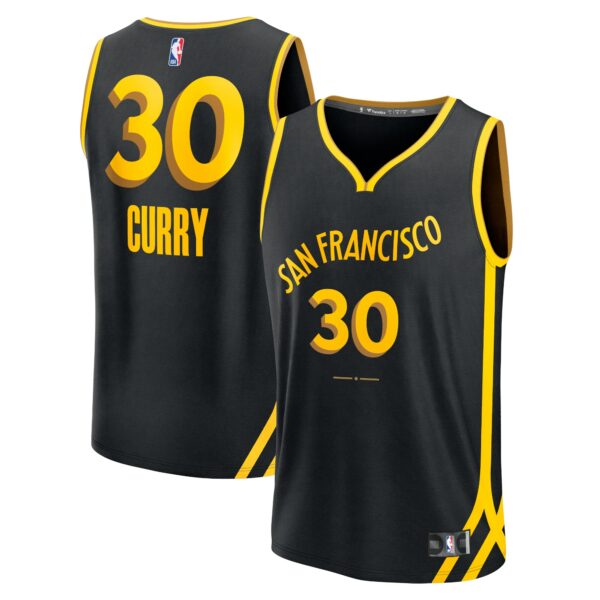 Stephen Curry Golden State Warriors Fanatics Fast Break Jersey - Black - City Edition - Image 2