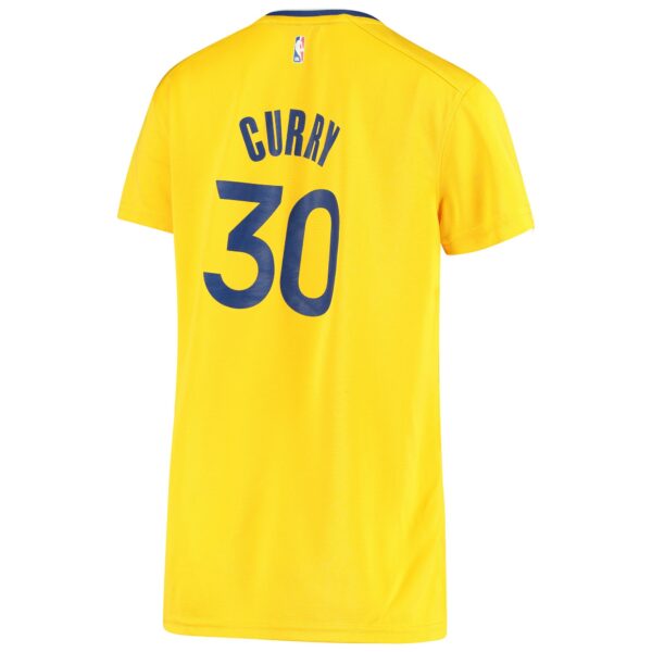 Stephen Curry Golden State Warriors Fanatics Women's Fast Break Replica Player Jersey - Gold - Image 4