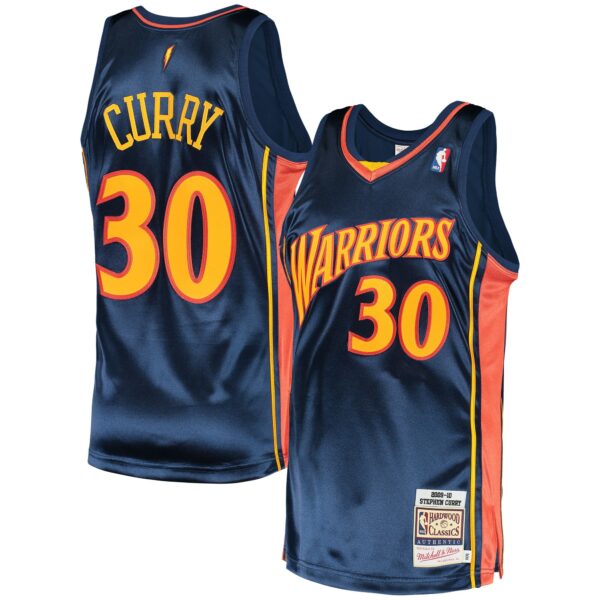Stephen Curry Golden State Warriors Mitchell & Ness 2009/10 Hardwood Classics Authentic Jersey - Navy - Image 2