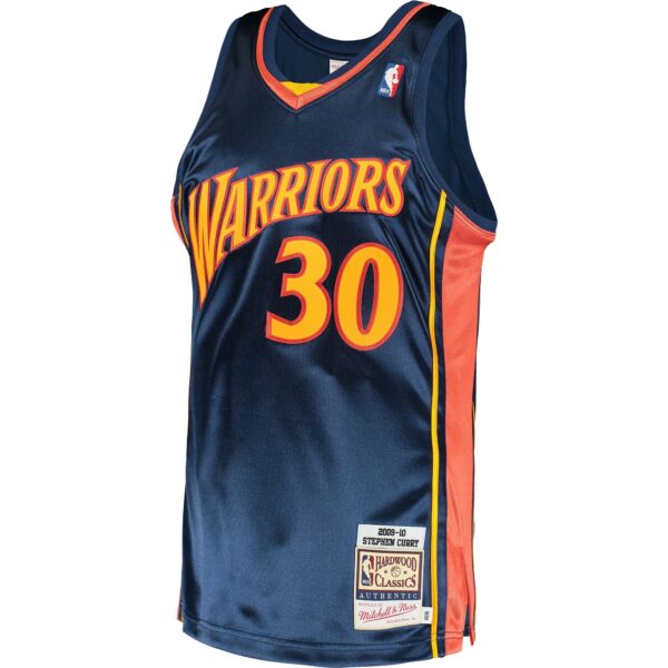 Stephen Curry Golden State Warriors Mitchell & Ness 2009/10 Hardwood Classics Authentic Jersey - Navy - Image 3
