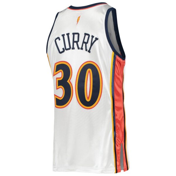 Stephen Curry Golden State Warriors Mitchell & Ness 2009/10 Hardwood Classics Authentic Jersey - White - Image 4