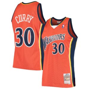 Stephen Curry Golden State Warriors Mitchell & Ness Hardwood Classics Swingman Jersey - Orange