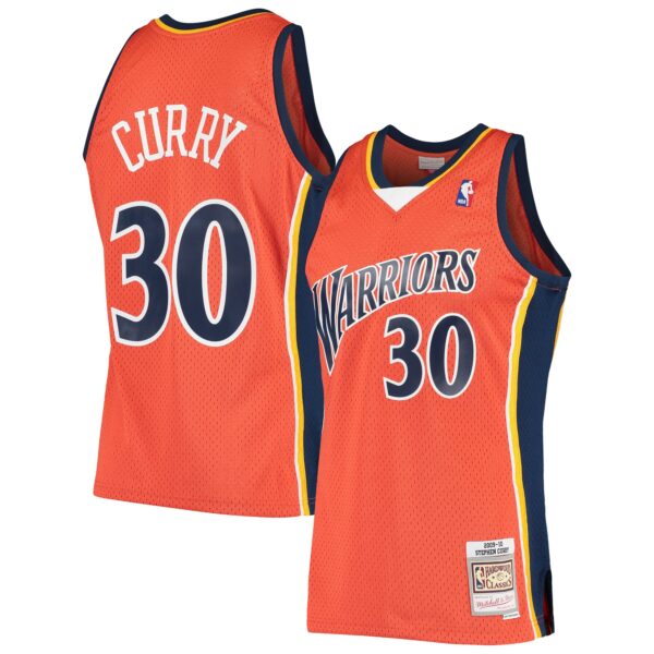 Stephen Curry Golden State Warriors Mitchell & Ness Hardwood Classics Swingman Jersey - Orange
