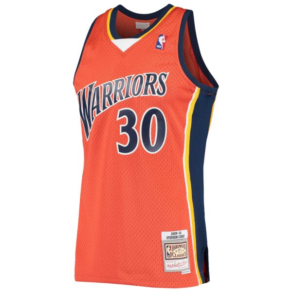 Stephen Curry Golden State Warriors Mitchell & Ness Hardwood Classics Swingman Jersey - Orange - Image 3