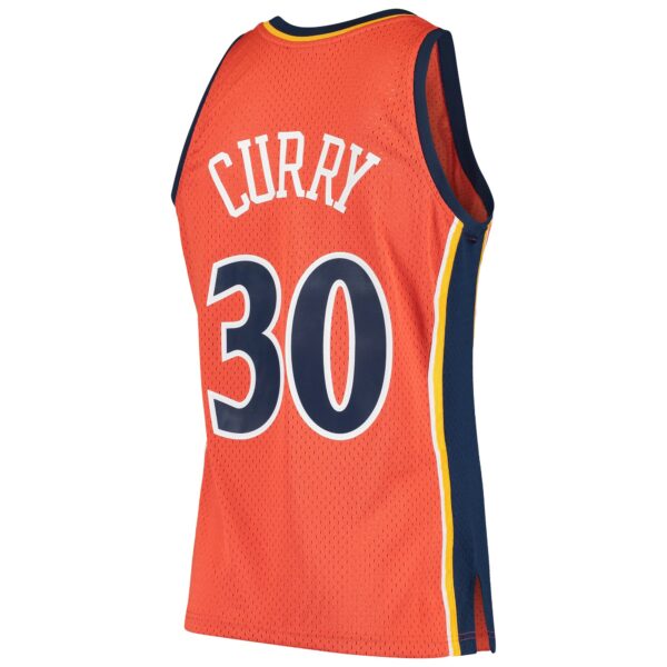 Stephen Curry Golden State Warriors Mitchell & Ness Hardwood Classics Swingman Jersey - Orange - Image 4