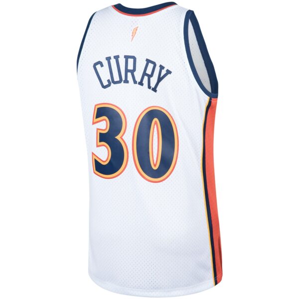 Stephen Curry Golden State Warriors Mitchell & Ness Hardwood Classics Swingman Jersey - White - Image 4