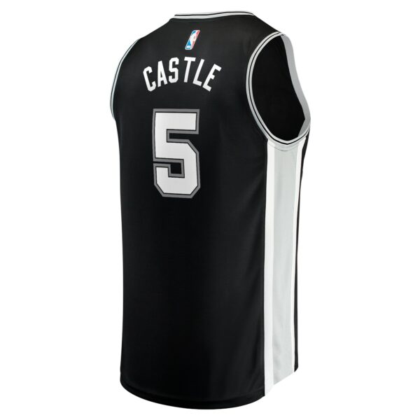 Stephon Castle San Antonio Spurs Fanatics Youth 2024 NBA Draft Fast Break Player Jersey - Icon Edition - Black - Image 4