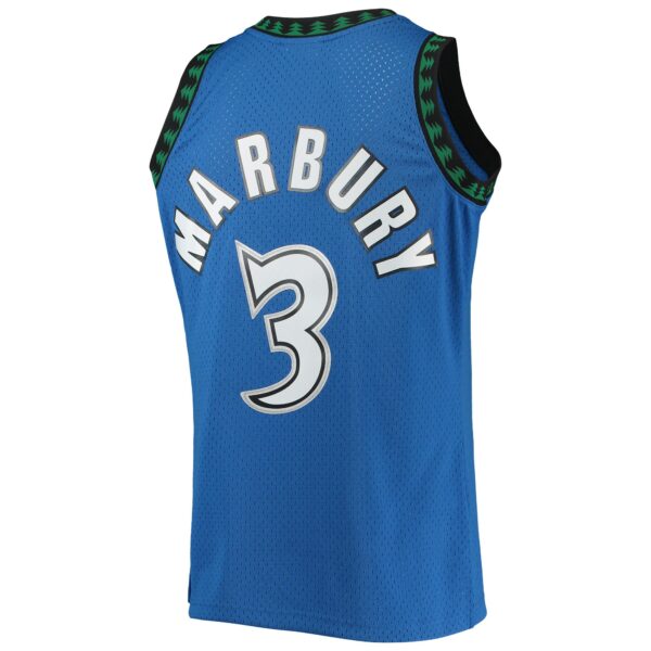 Stephon Marbury Minnesota Timberwolves Mitchell & Ness 1996/97 Hardwood Classics Swingman Jersey - Blue - Image 4