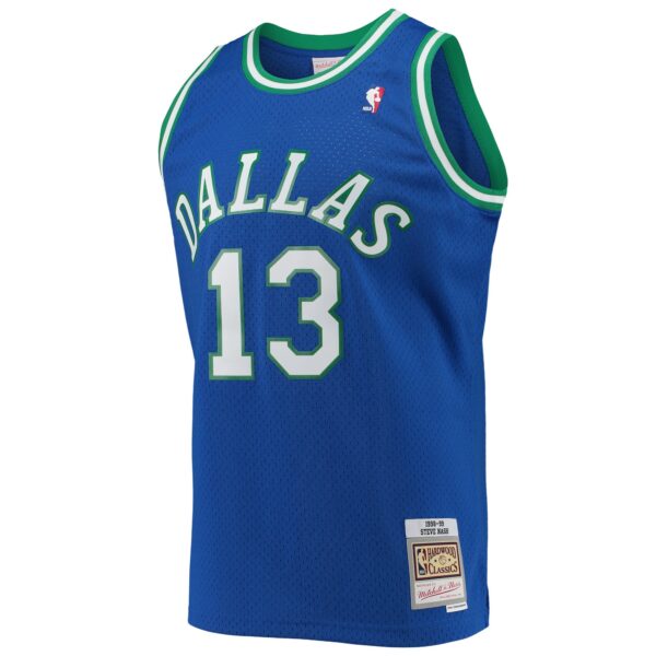 Steve Nash Dallas Mavericks Mitchell & Ness 1998/99 Hardwood Classics Swingman Jersey - Blue - Image 3