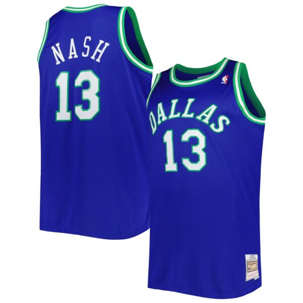 Steve Nash Dallas Mavericks Mitchell & Ness Big & Tall Hardwood Classics 1998/99 Swingman Jersey - Blue - Image 2