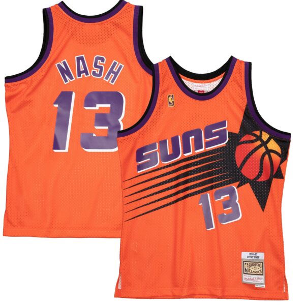 Steve Nash Phoenix Suns Mitchell & Ness 1996-97 Hardwood Classics Reload 2.0 Swingman Jersey - Orange - Image 2