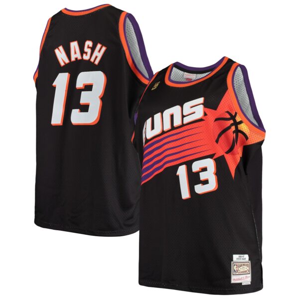 Steve Nash Phoenix Suns Mitchell & Ness 1996/97 Big & Tall Hardwood Classics Swingman Jersey - Black - Image 2