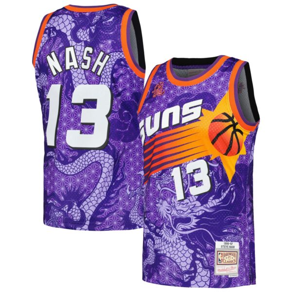 Steve Nash Phoenix Suns Mitchell & Ness 1996/97 Hardwood Classics Asian Heritage 6.0 Swingman Throwback Player Jersey - Purple - Image 2