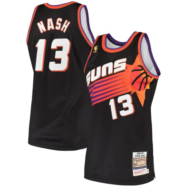 Steve Nash Phoenix Suns Mitchell & Ness 1996/97 Hardwood Classics Authentic Jersey - Black - Image 2