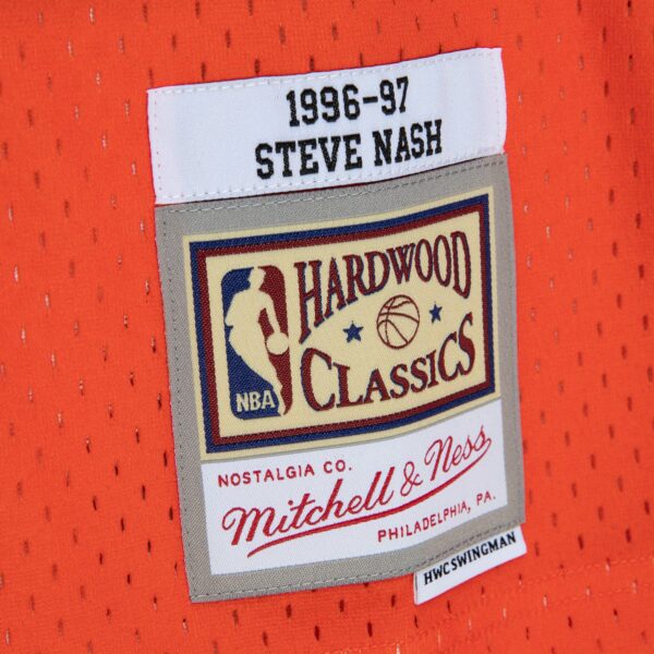 Steve Nash Phoenix Suns Mitchell & Ness 1996/97 Hardwood Classics Fadeaway Swingman Player Jersey - Orange/Black - Image 6