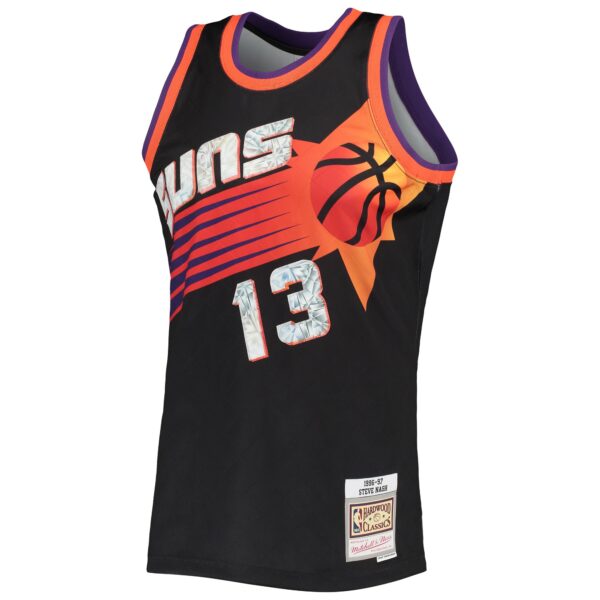 Steve Nash Phoenix Suns Mitchell & Ness 1996/97 Hardwood Classics NBA 75th Anniversary Diamond Swingman Jersey - Black - Image 3