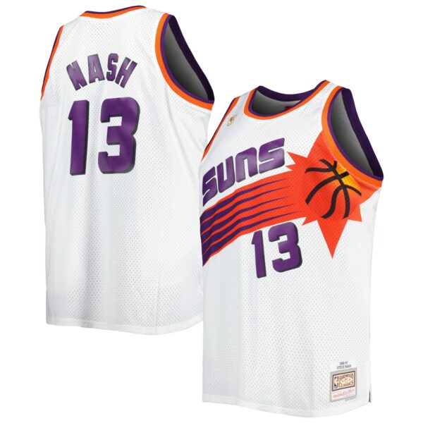 Steve Nash Phoenix Suns Mitchell & Ness Big & Tall Hardwood Classics 1996/97 Swingman Jersey - White - Image 2