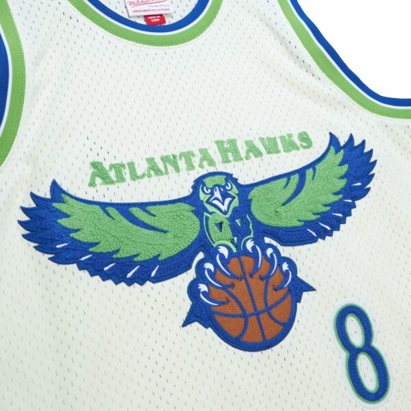 Steve Smith Atlanta Hawks Mitchell & Ness Chainstitch Swingman Jersey - Cream - Image 5
