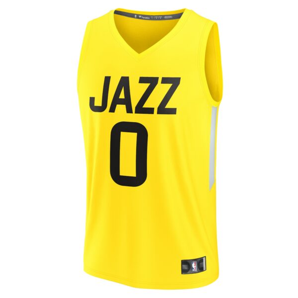 Taylor Hendricks Utah Jazz Fanatics  Fast Break Replica Jersey - Icon Edition - Yellow - Image 3