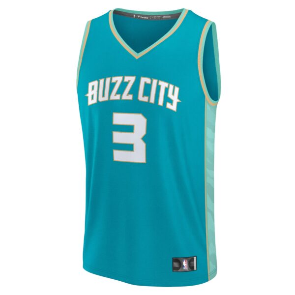 Terry Rozier Charlotte Hornets Fanatics Fast Break Jersey - Teal - City Edition - Image 3