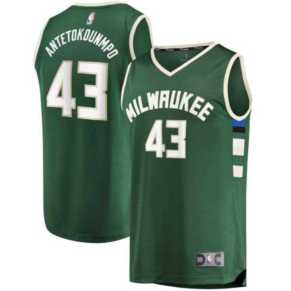 Thanasis Antetokounmpo Milwaukee Bucks Fanatics Fast Break Replica Player Jersey - Icon Edition - Hunter Green - Image 2