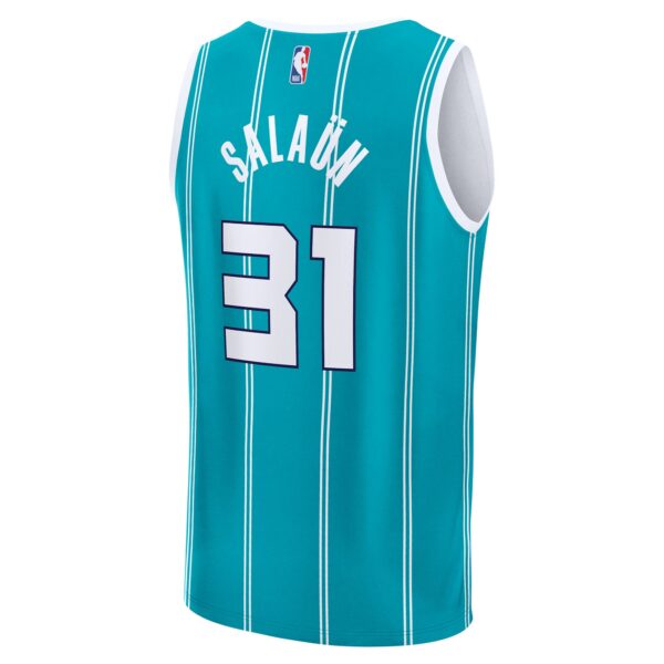 Tidjane Salaun Charlotte Hornets Fanatics 2024 NBA Draft Fast Break Player Jersey - Icon Edition - Teal - Image 4