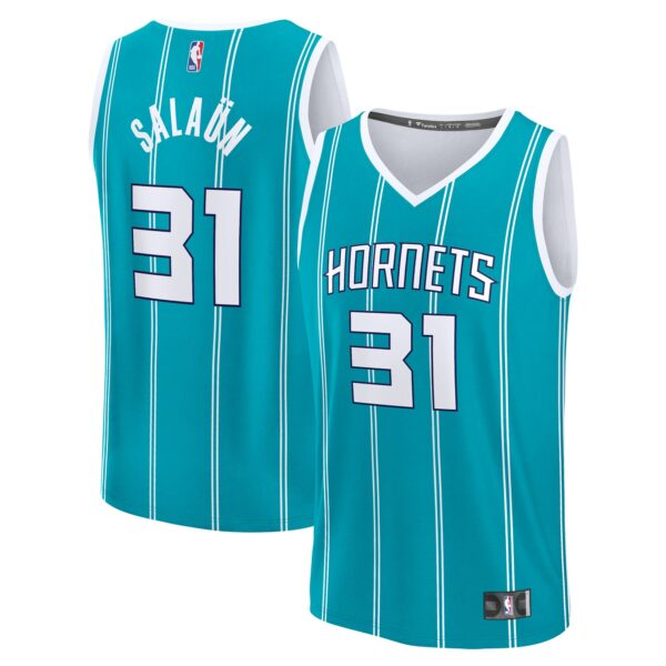 Tidjane Salaun Charlotte Hornets Fanatics 2024 NBA Draft Fast Break Player Jersey - Icon Edition - Teal - Image 2