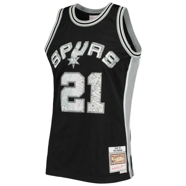 Tim Duncan San Antonio Spurs Mitchell & Ness 1998/99 Hardwood Classics NBA 75th Anniversary Diamond Swingman Jersey - Black - Image 3