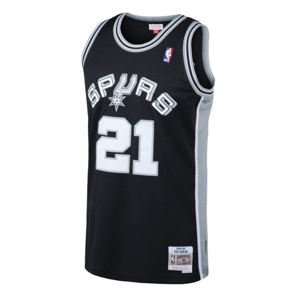 Tim Duncan San Antonio Spurs Mitchell & Ness 1998/99 Hardwood Classics Swingman Jersey - Black - Image 3