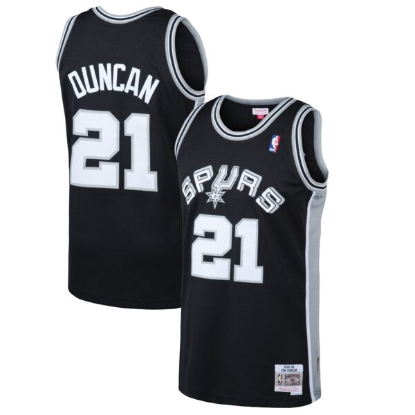 Tim Duncan San Antonio Spurs Mitchell & Ness 1998/99 Hardwood Classics Swingman Jersey - Black - Image 2