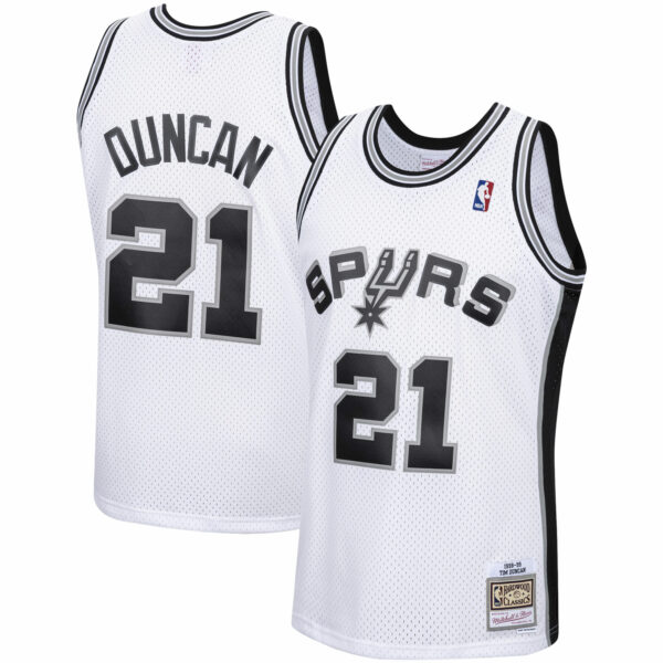 Tim Duncan San Antonio Spurs Mitchell & Ness 1998/99 Hardwood Classics Swingman Jersey - White - Image 2