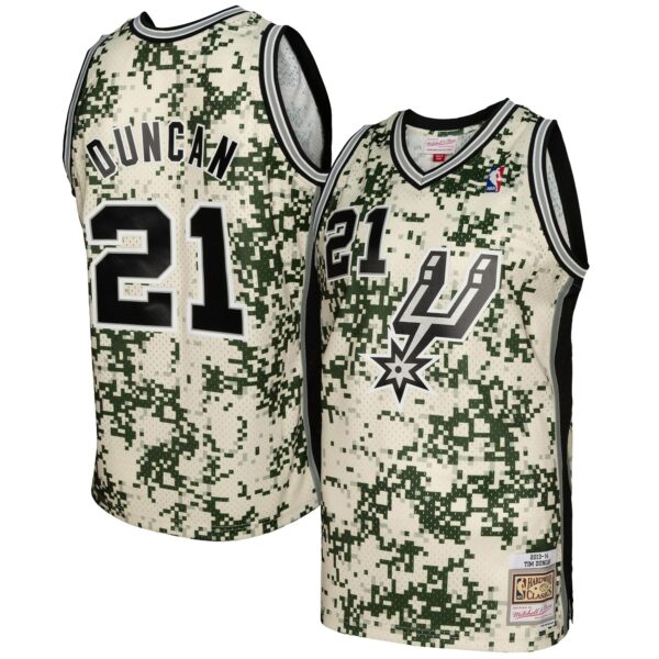 Tim Duncan San Antonio Spurs Mitchell & Ness 2013/14 Swingman Jersey - Camo - Image 2