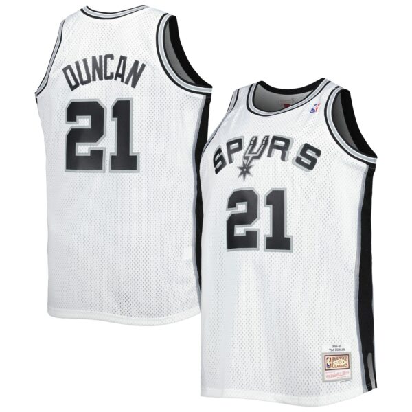Tim Duncan San Antonio Spurs Mitchell & Ness Big & Tall Hardwood Classics 1998/99 Swingman Jersey - White - Image 2