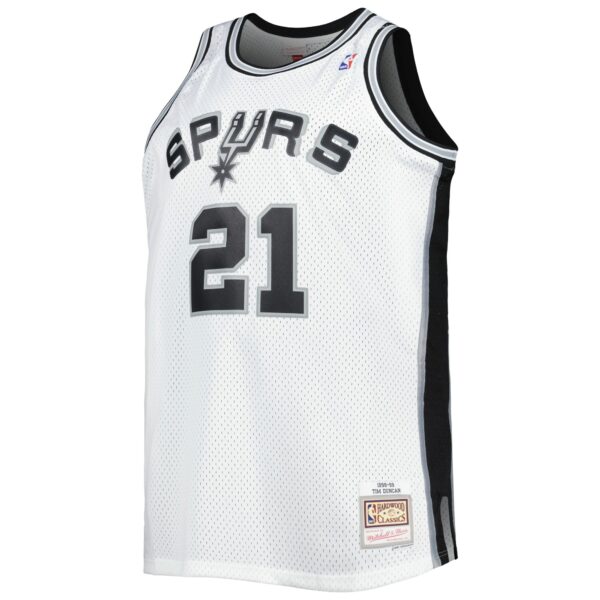 Tim Duncan San Antonio Spurs Mitchell & Ness Big & Tall Hardwood Classics 1998/99 Swingman Jersey - White - Image 3