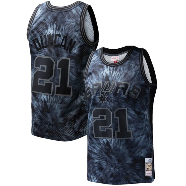 Tim Duncan San Antonio Spurs Mitchell & Ness Hardwood Classics 1998/99 Tie-Dye Swingman Jersey - Black - Image 2