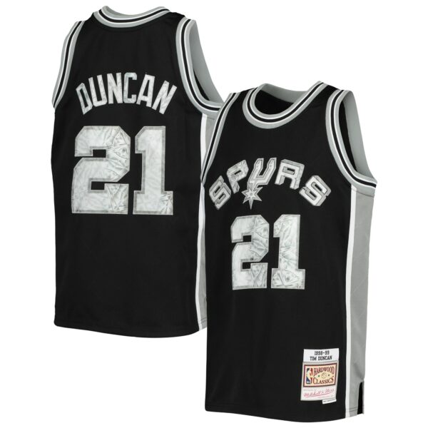 Tim Duncan San Antonio Spurs Mitchell & Ness Youth 1998/99 Hardwood Classics 75th Anniversary Diamond Jersey - Image 2