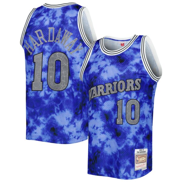 Tim Hardaway Golden State Warriors Mitchell & Ness 1990/91 Galaxy Swingman Jersey - Blue - Image 2