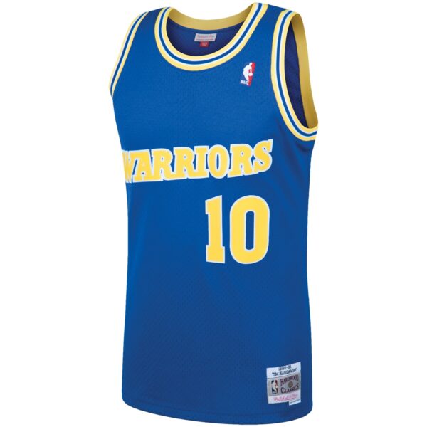 Tim Hardaway Golden State Warriors Mitchell & Ness 1990/91 Hardwood Classics Swingman Jersey - Royal - Image 3