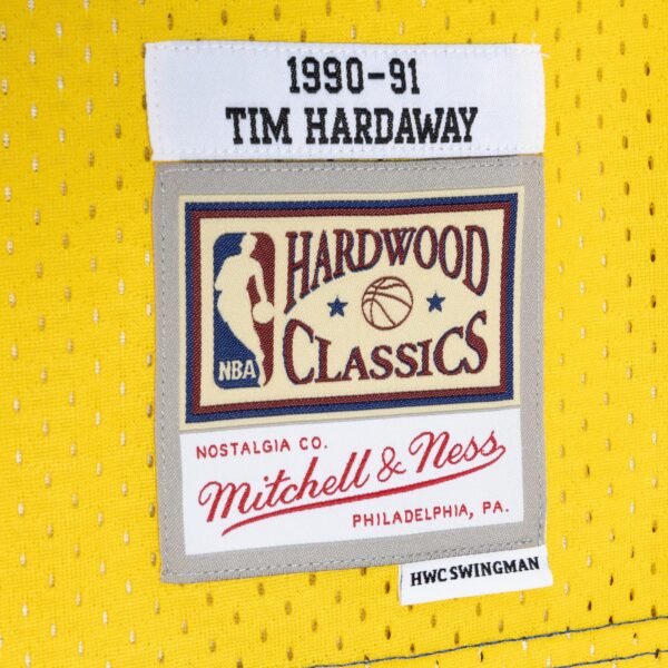 Tim Hardaway Golden State Warriors Mitchell & Ness Hardwood Classics 1990/91 Split Swingman Jersey - Royal/Gold - Image 6